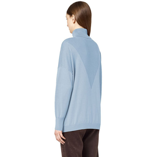Alpha Studio Light Blue Silk Women Sweater $676.00 Alpha Studio Luzworld