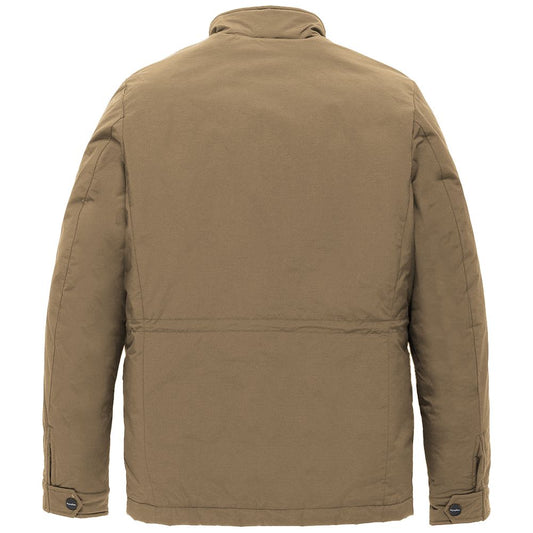 Refrigiwear Brown Nylon Men Jacket with Four Pockets