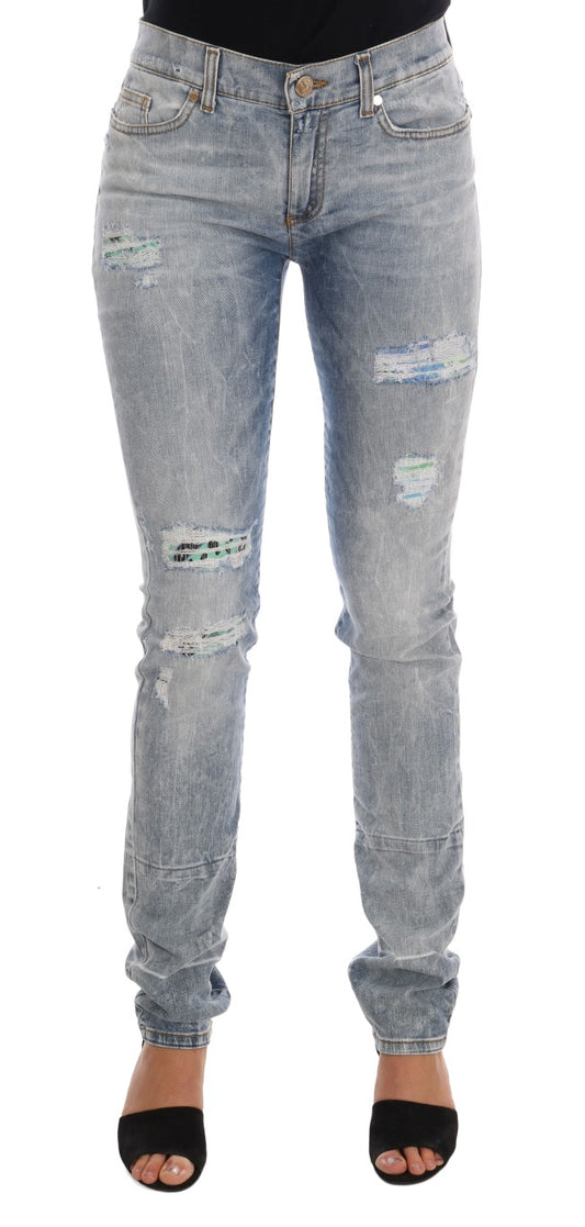Versace Jeans Chic Light Blue Torn Slim Fit Jeans $458.00 Versace Jeans Luzworld