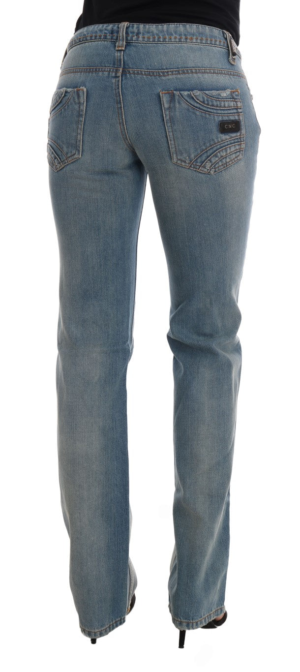 Costume National Blue Wash Cotton Classic Jeans $537.00 Costume National Luzworld