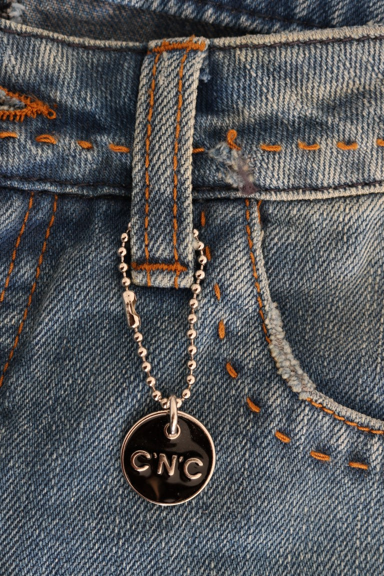 Costume National Blue Wash Cotton Classic Jeans $537.00 Costume National Luzworld