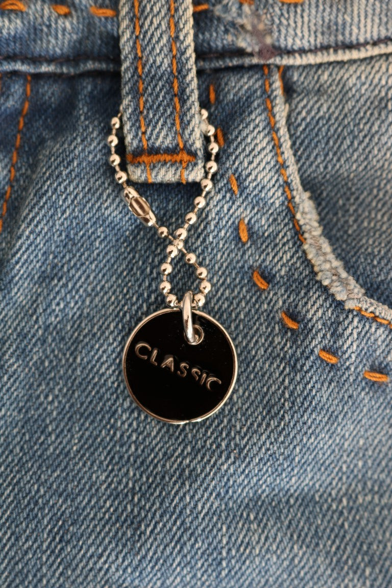 Costume National Blue Wash Cotton Classic Jeans $537.00 Costume National Luzworld