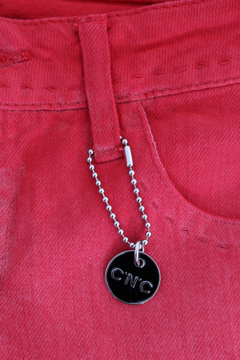 Costume National Red Cotton Stretch Slim Jeans $537.00 Costume National Luzworld