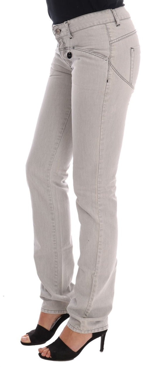Costume National Gray Wash Cotton Slim Jeans $537.00 Costume National Luzworld