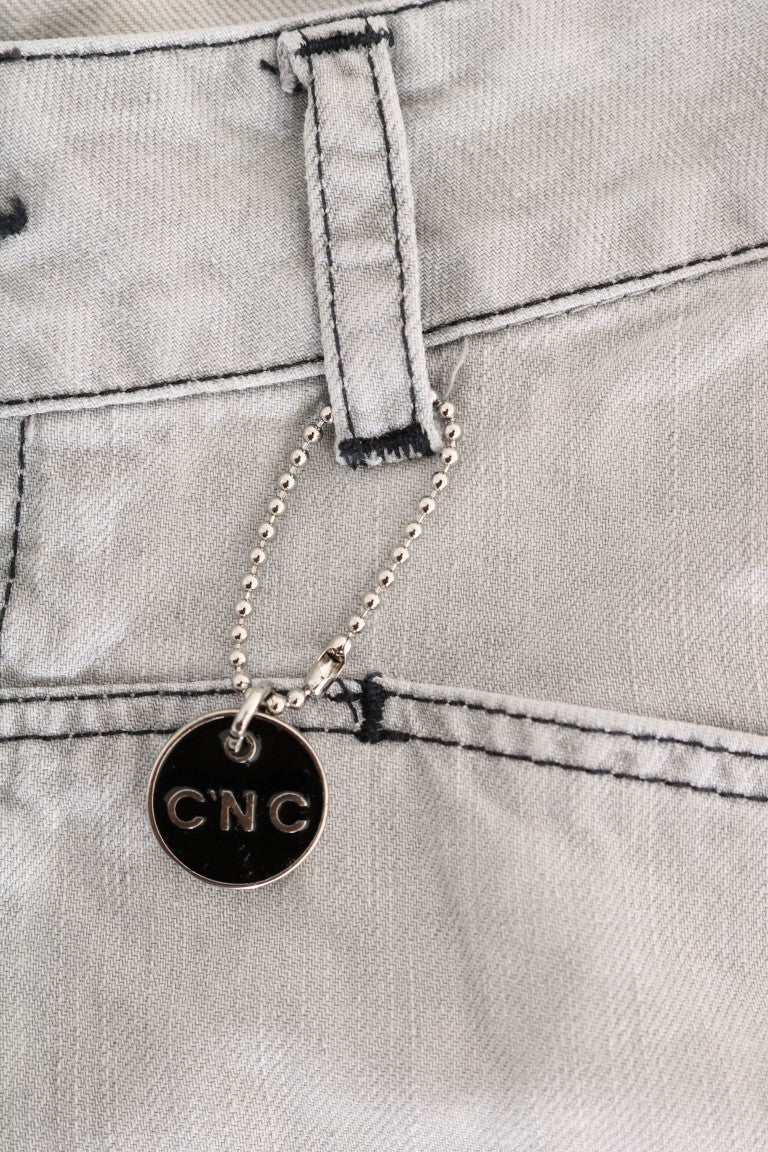 Costume National Gray Wash Cotton Slim Jeans $537.00 Costume National Luzworld