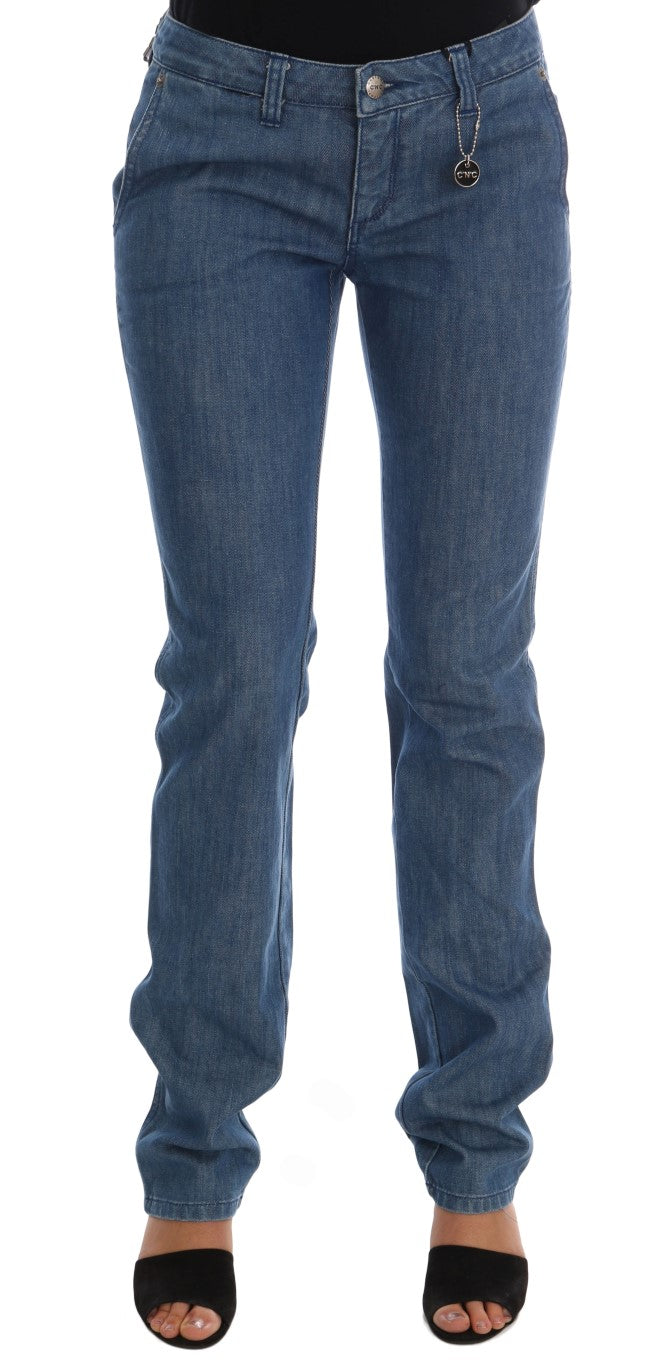 Costume National Blue Wash Cotton Slim Denim Jeans $537.00 Costume National Luzworld