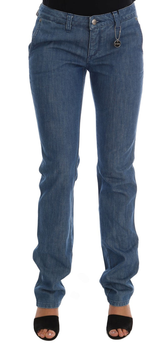 Costume National Blue Wash Cotton Slim Denim Jeans $537.00 Costume National Luzworld