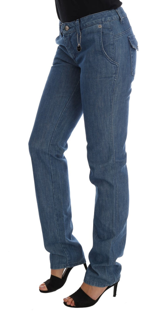 Costume National Blue Wash Cotton Slim Denim Jeans $537.00 Costume National Luzworld