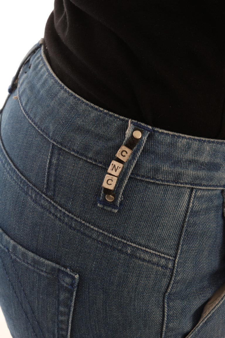 Costume National Blue Wash Cotton Slim Denim Jeans $537.00 Costume National Luzworld