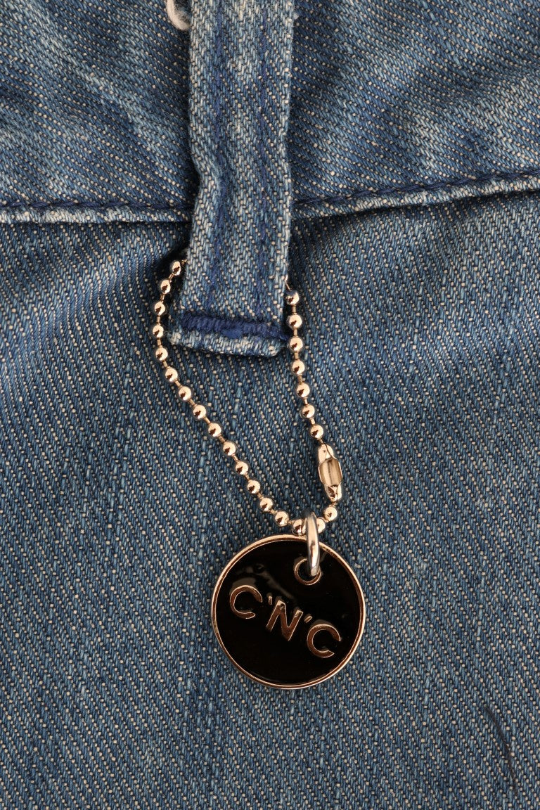 Costume National Blue Wash Cotton Slim Denim Jeans $537.00 Costume National Luzworld