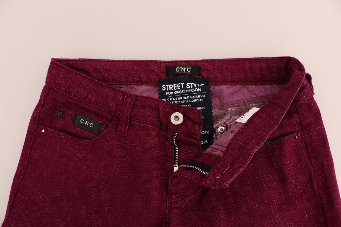 Costume National Red Wash Cotton Stretch Denim Jeans $537.00 Costume National Luzworld
