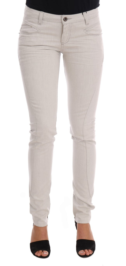 Costume National White Cotton Stretch Slim Jeans $537.00 Costume National Luzworld
