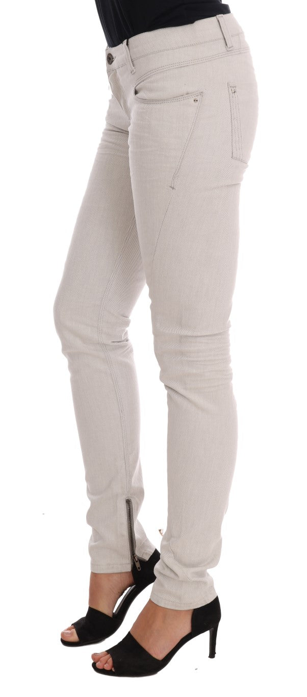 Costume National White Cotton Stretch Slim Jeans $537.00 Costume National Luzworld