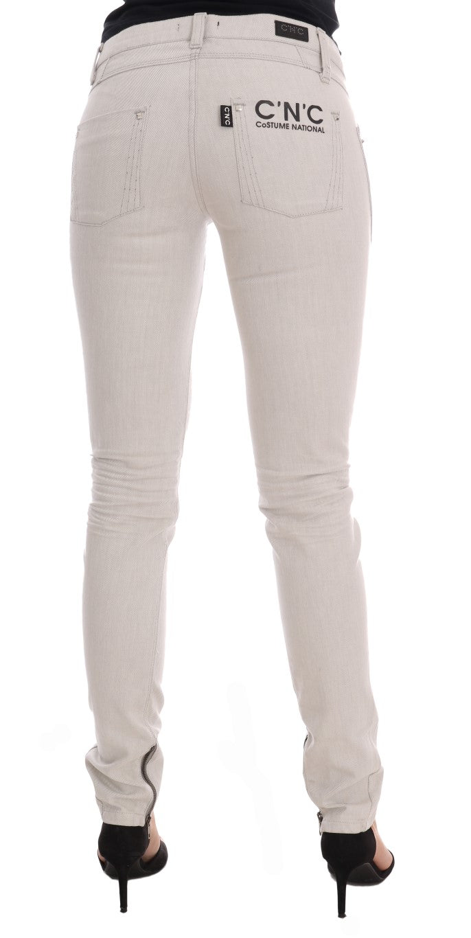 Costume National White Cotton Stretch Slim Jeans $537.00 Costume National Luzworld