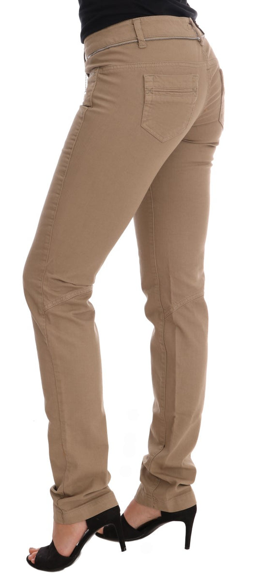 Costume National Beige Cotton Stretch Slim Fit Jeans $537.00 Costume National Luzworld