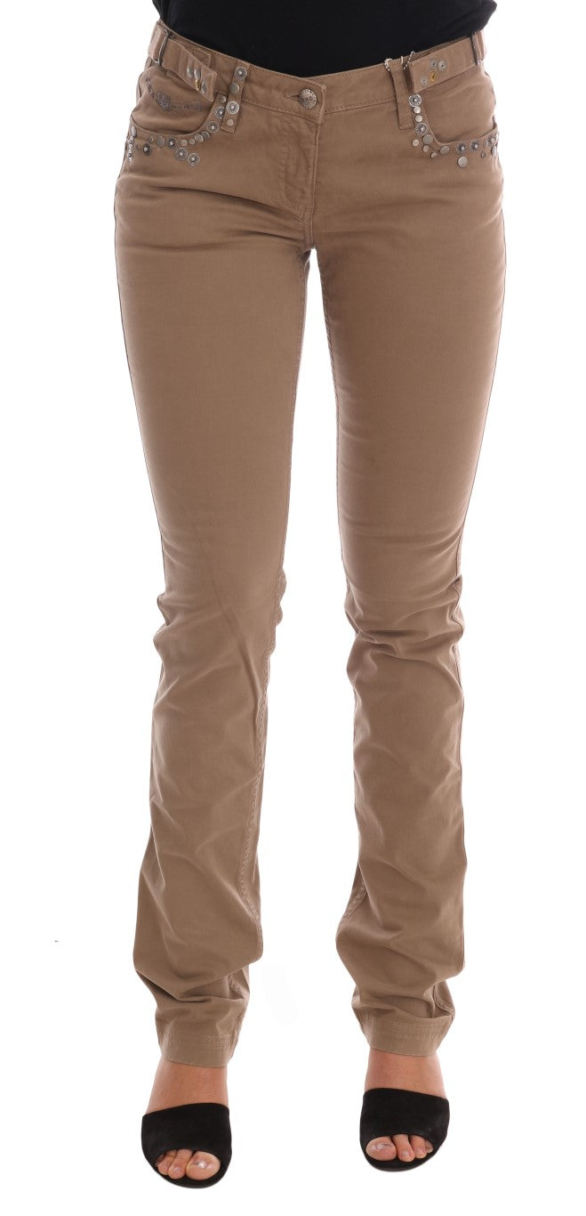 Costume National Beige Cotton Stretch Slim Fit Jeans $537.00 Costume National Luzworld