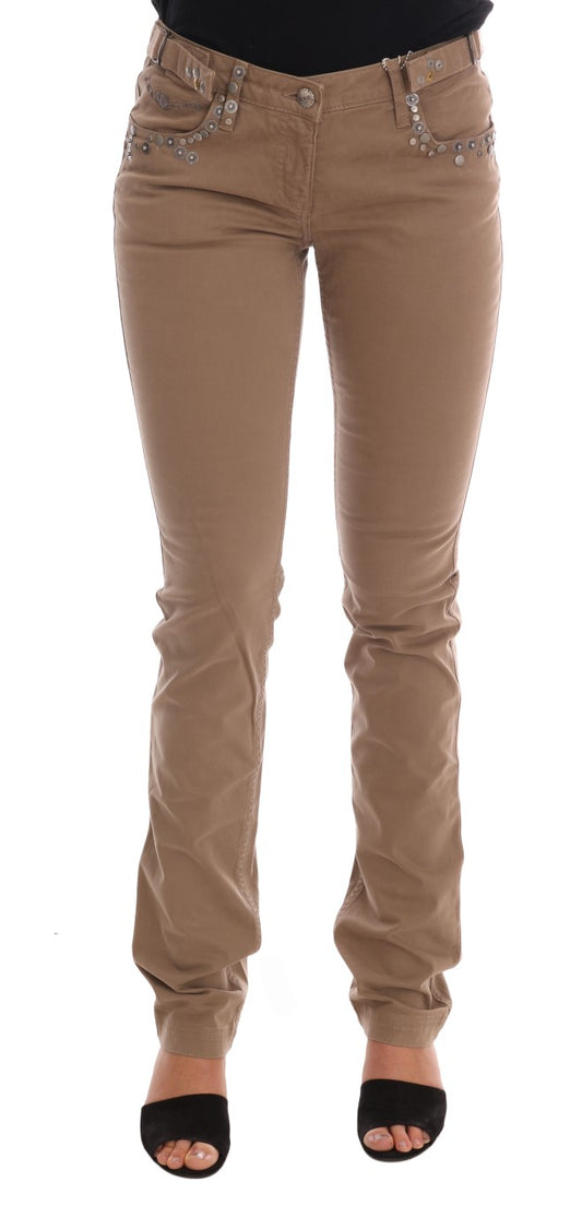 Costume National Beige Cotton Stretch Slim Fit Jeans $537.00 Costume National Luzworld