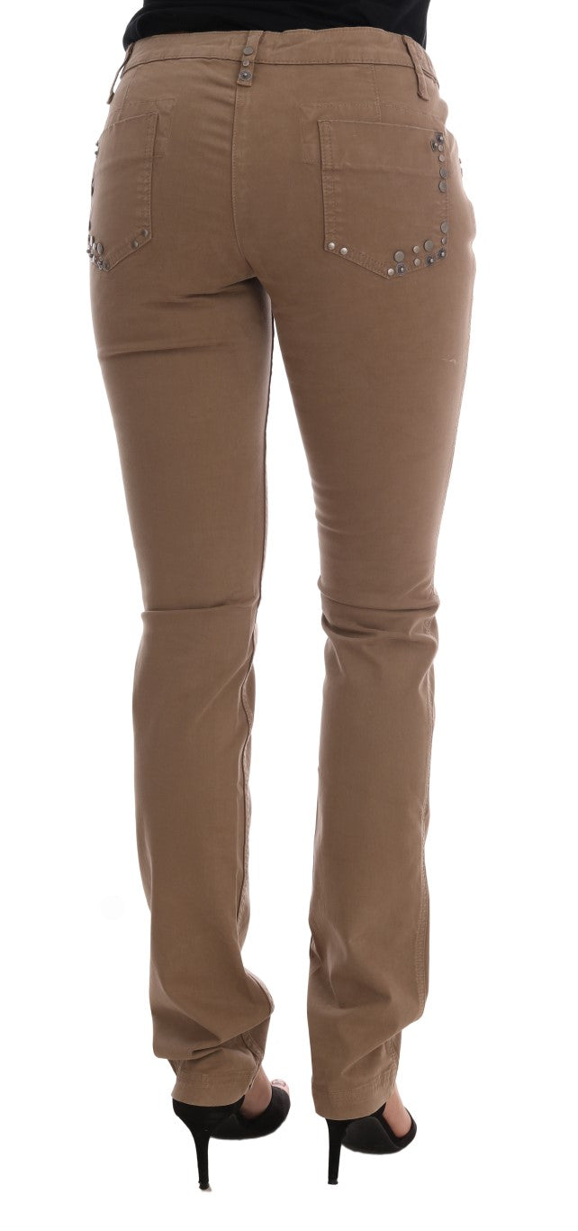 Costume National Beige Cotton Stretch Slim Fit Jeans $537.00 Costume National Luzworld