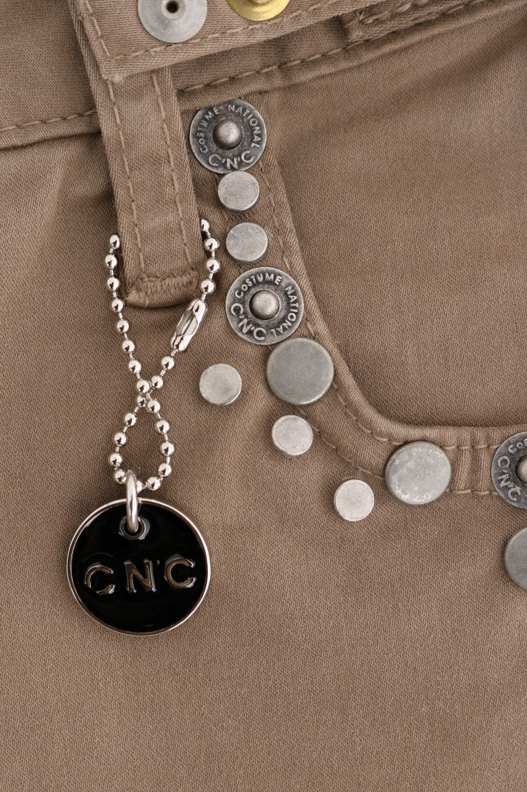 Costume National Beige Cotton Stretch Slim Fit Jeans $537.00 Costume National Luzworld