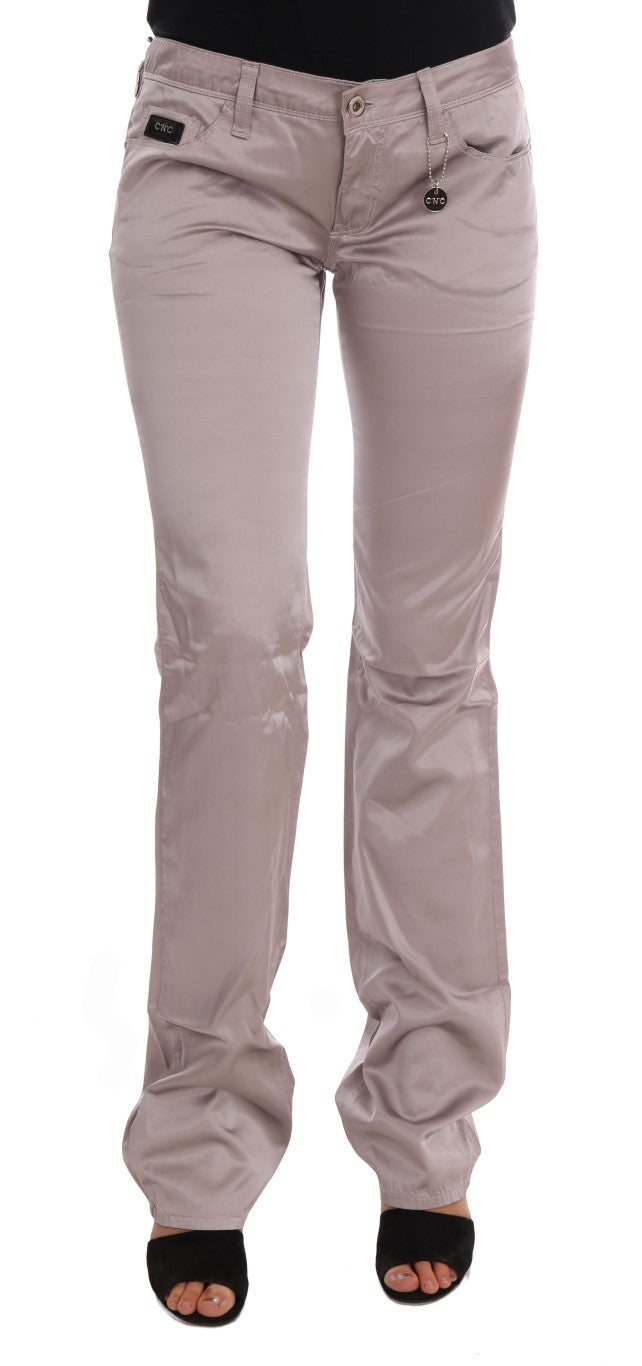 Costume National Beige Cotton Slim Fit Jeans $537.00 Costume National Luzworld