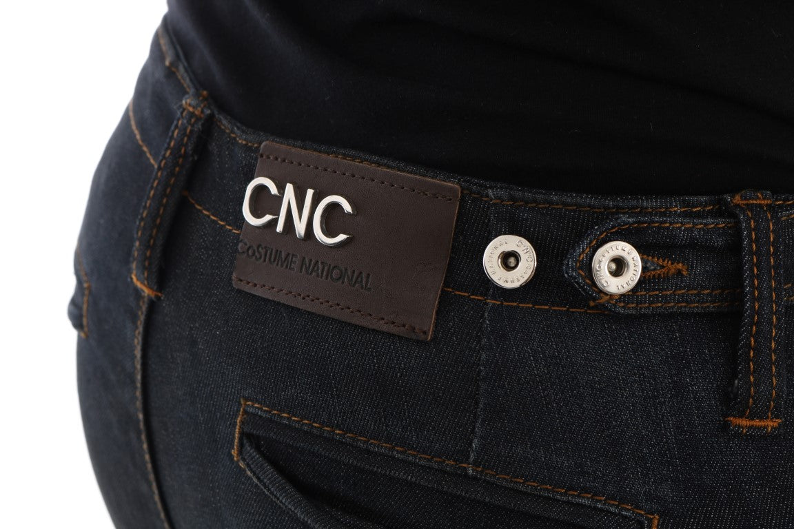 Costume National Dark Blue Cotton Slim Fit Jeans $537.00 Costume National Luzworld