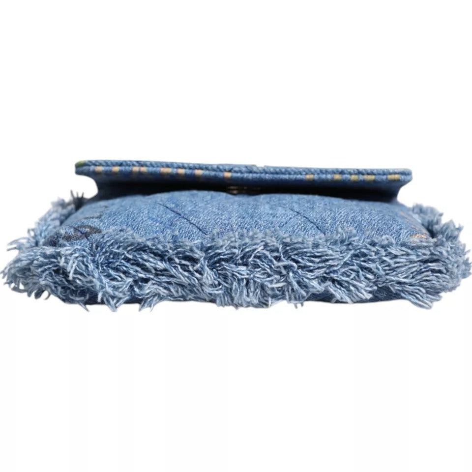 Chanel Denim Mood Flap Micro Logo Printed Fringed Shoulder Bag $8376.00 Chanel Luzworld