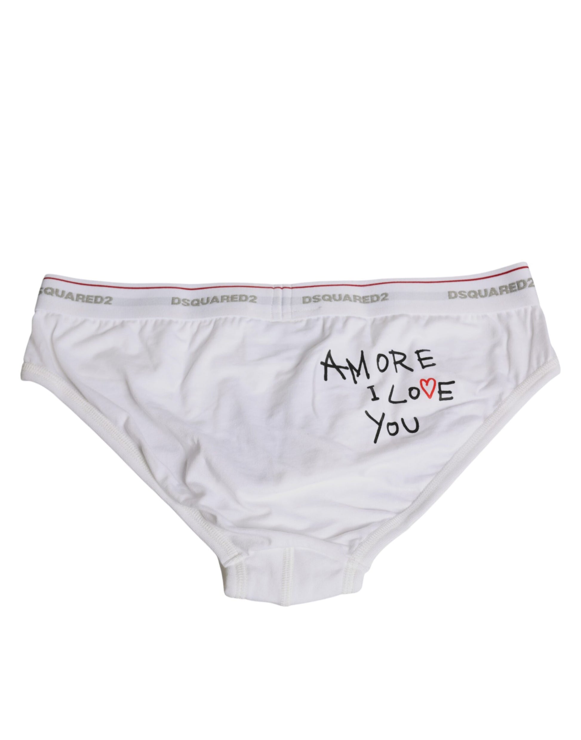 Dsquared² White Cotton Stretch Women Mid Waist Panty Underwear $208.00 Dsquared² Luzworld