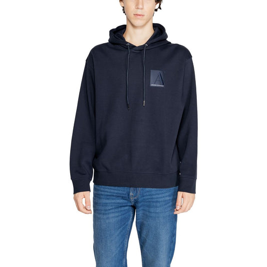Armani Exchange Blue Cotton Hoody $255.00 Armani Exchange Luzworld