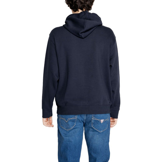 Armani Exchange Blue Cotton Hoody $255.00 Armani Exchange Luzworld