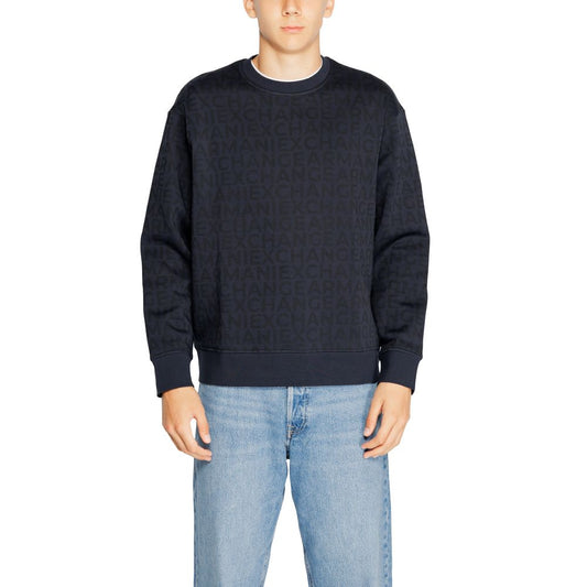 Armani Exchange Blue Cotton Sweatshirt $243.00 Armani Exchange Luzworld
