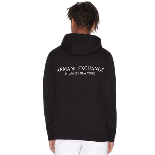 Armani Exchange Black Cotton Hoody $228.00 Armani Exchange Luzworld