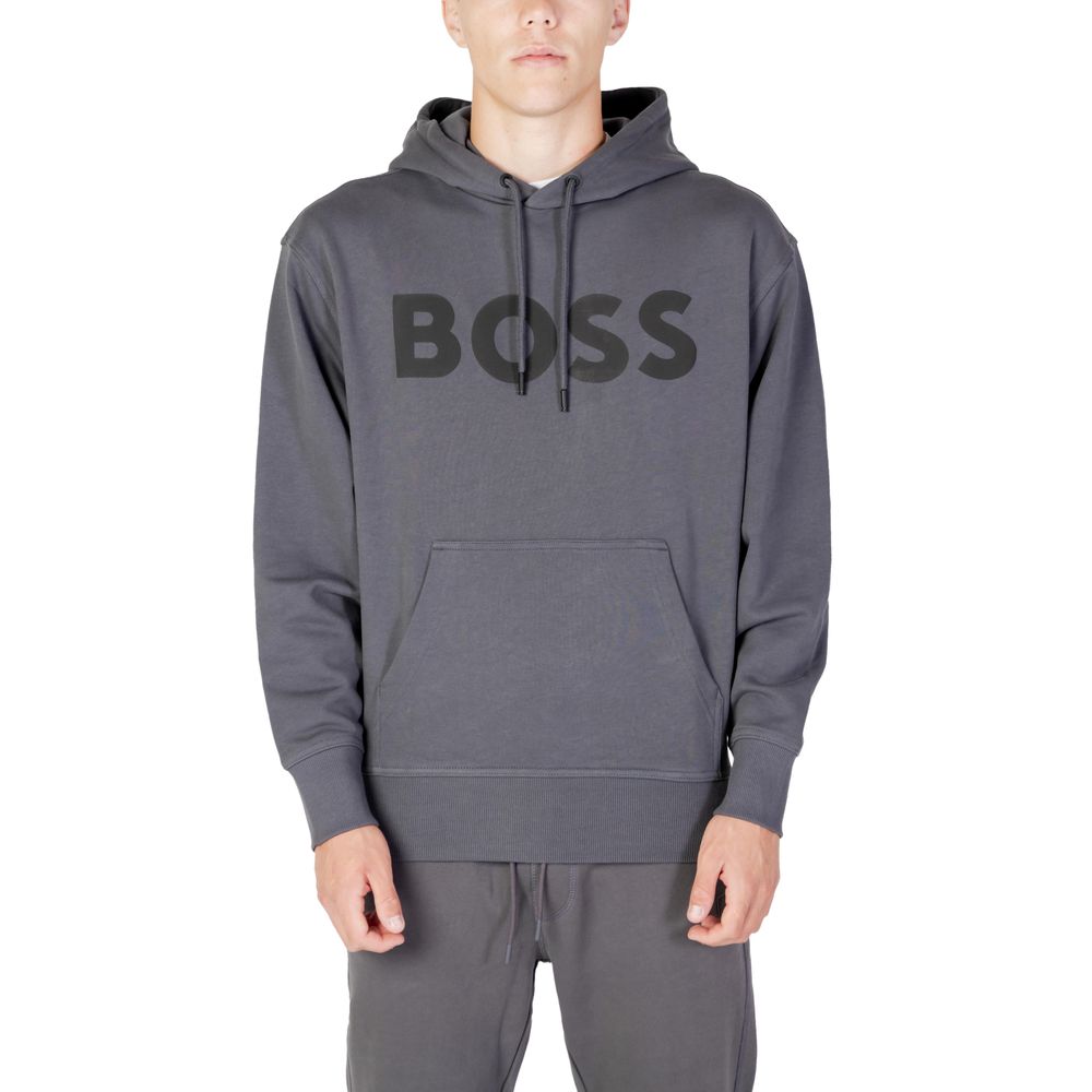 Hugo Boss Gray Cotton Hoody $264.00 Hugo Boss Luzworld