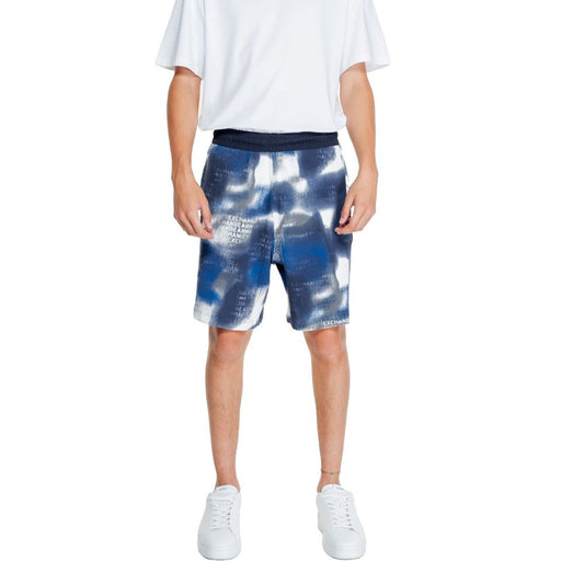 Armani Exchange Blue Cotton Bermuda $222.00 Armani Exchange Luzworld