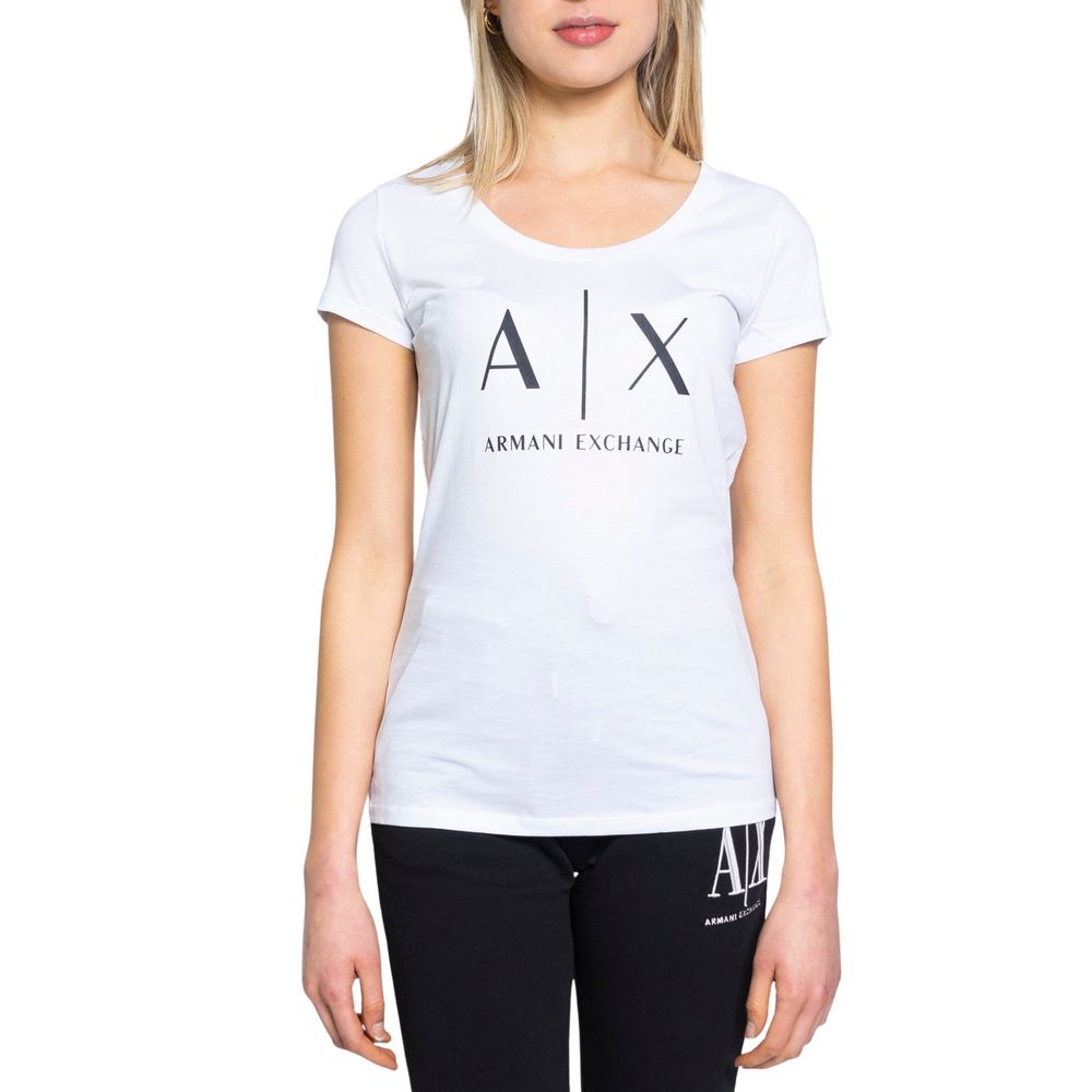 Armani Exchange White Cotton T-Shirt $145.00 Armani Exchange Luzworld