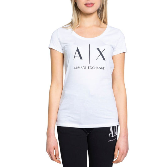 Armani Exchange White Cotton T-Shirt $145.00 Armani Exchange Luzworld