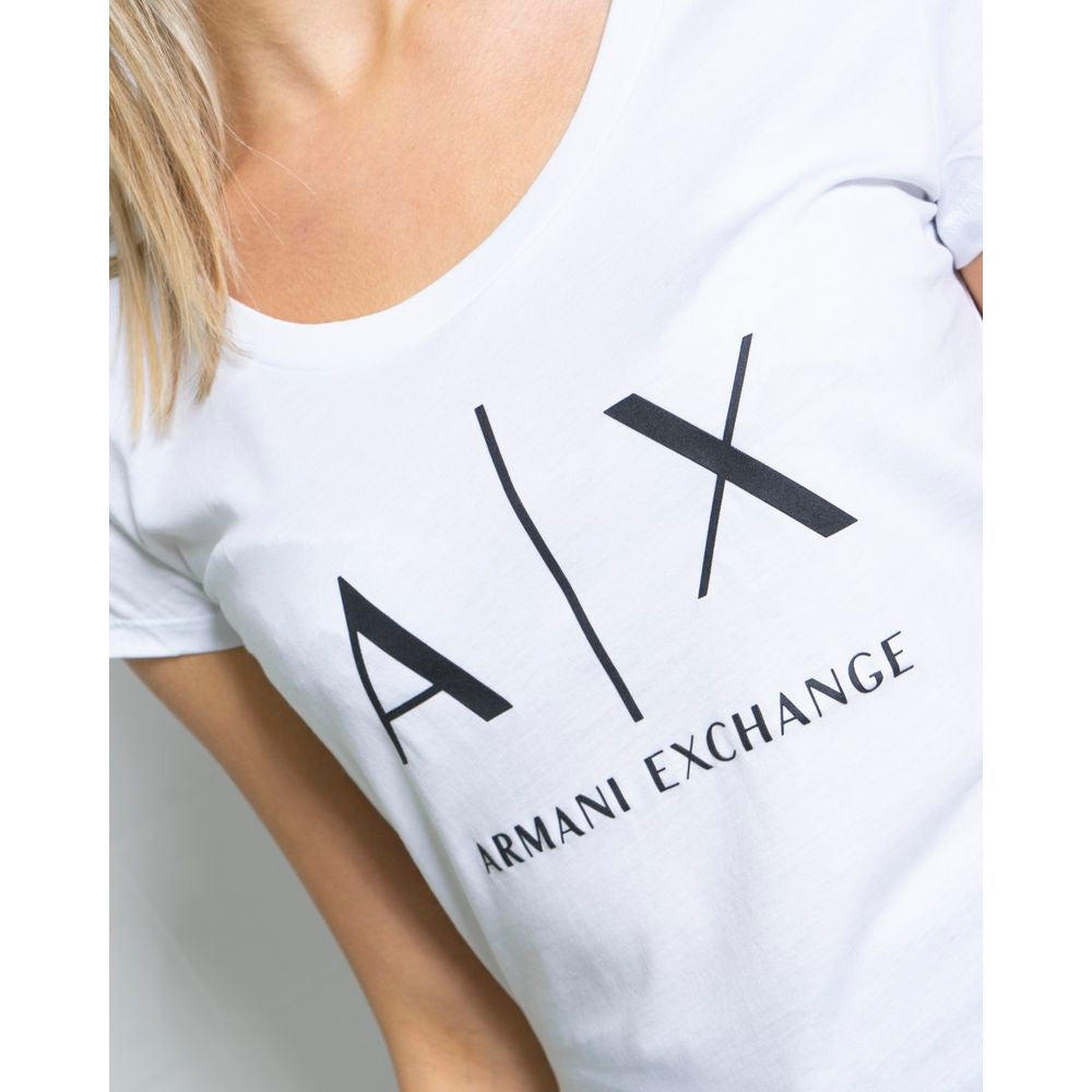 Armani Exchange White Cotton T-Shirt $145.00 Armani Exchange Luzworld