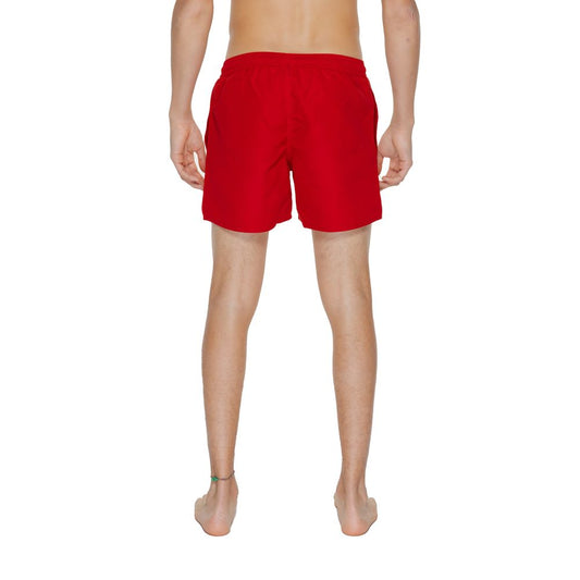 EA7 Emporio Armani Red Polyester Swim Short