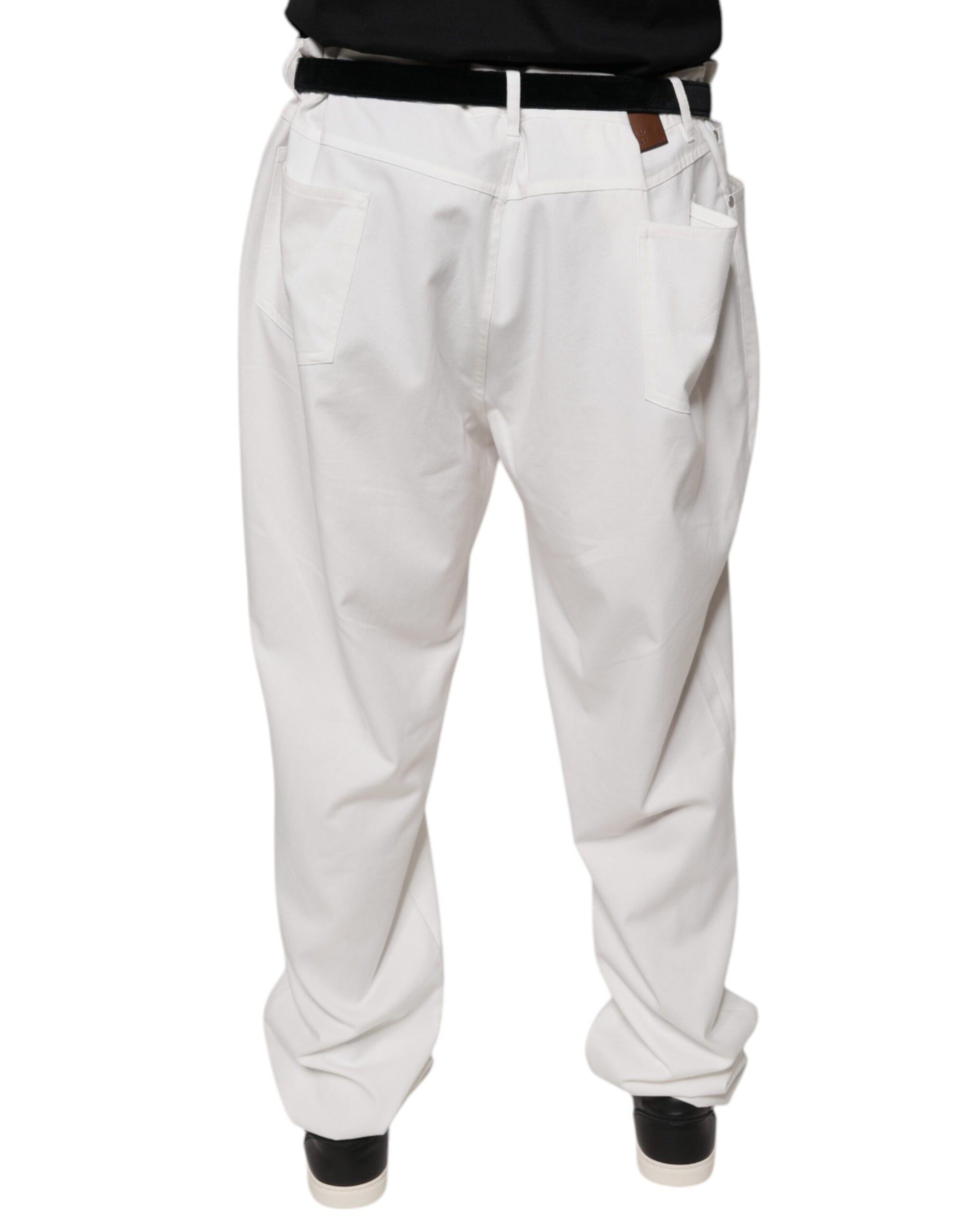Brunello Cucinelli White Cotton Men Dress Tapered Pants $2017.00 Brunello Cucinelli Luzworld