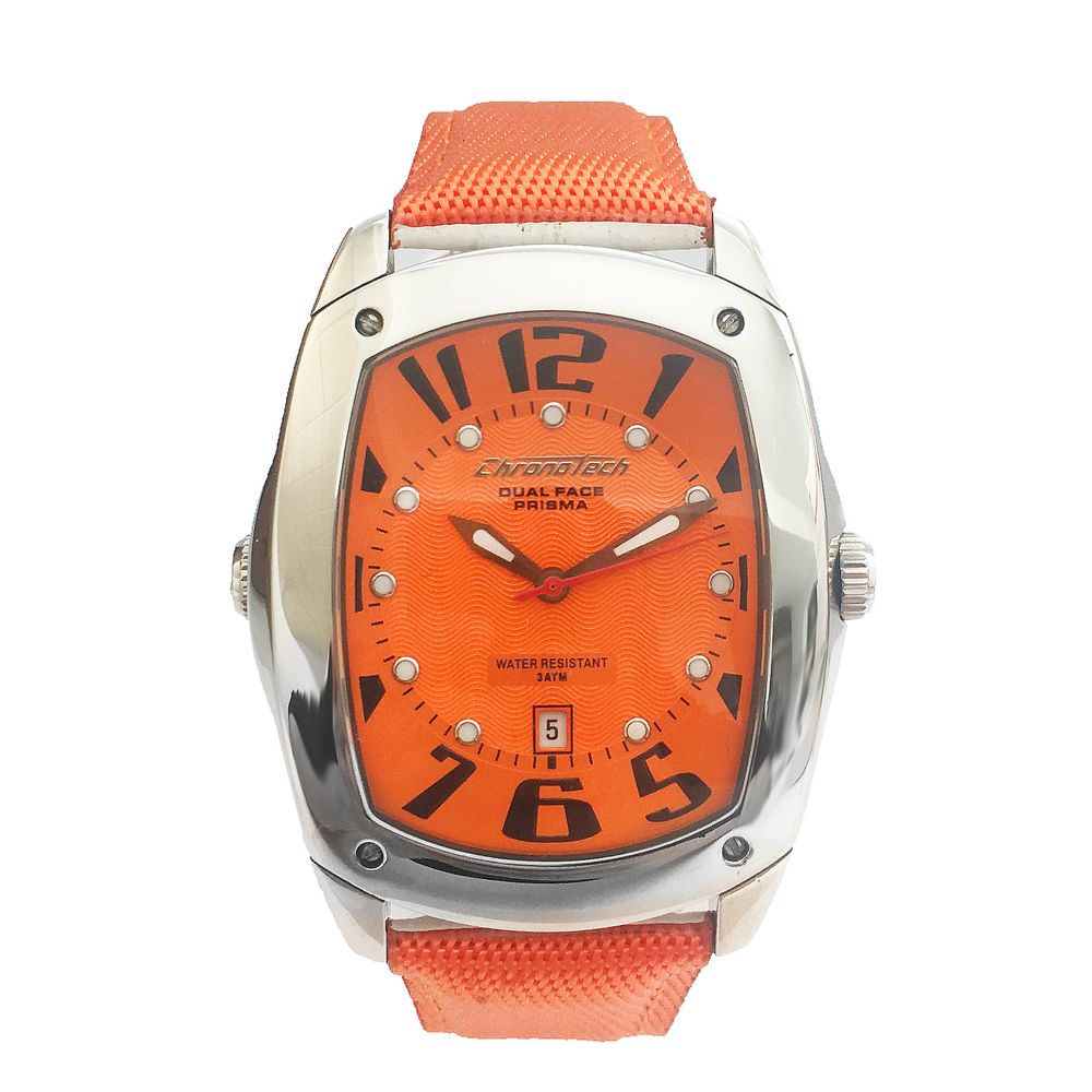 Chronotech Orange Leather Watch $192.00 Chronotech Luzworld