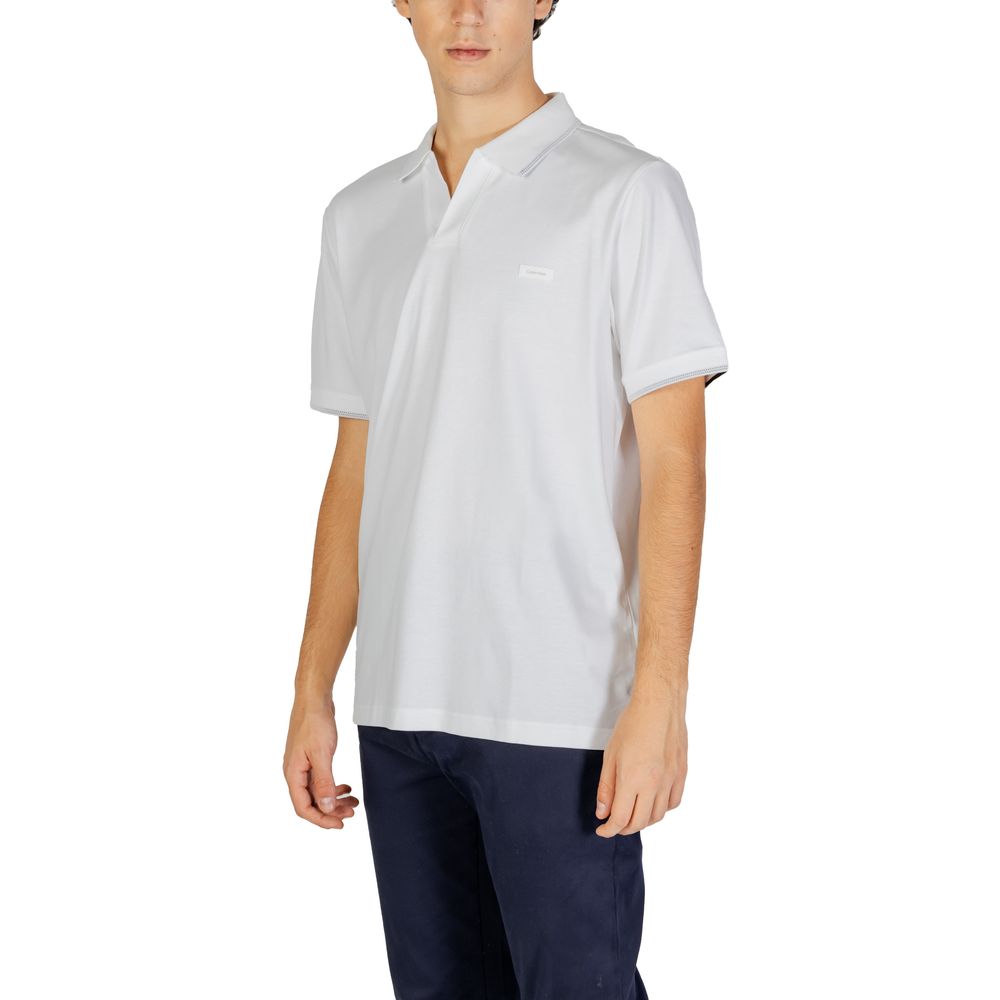 Calvin Klein Jeans White Cotton Polo Shirt $198.00 Calvin Klein Jeans Luzworld