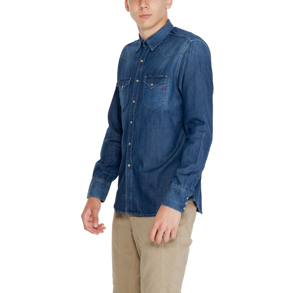 Replay Blue Cotton Shirt $229.00 Replay Luzworld
