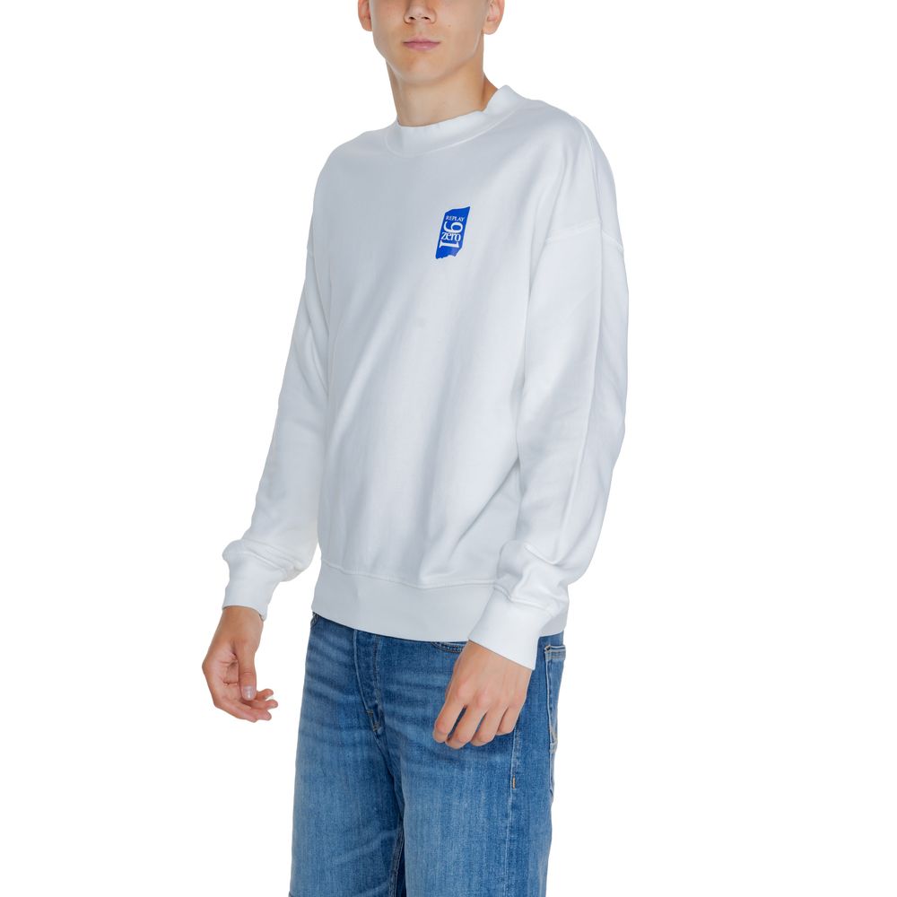 Replay White Cotton Sweatshirt $183.00 Replay Luzworld