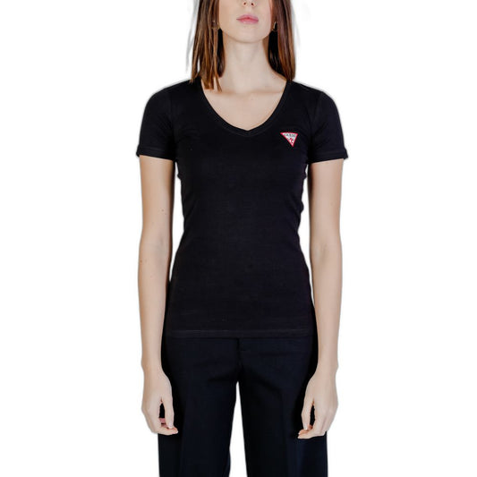 Guess Black Cotton T-Shirt $123.00 Guess Luzworld