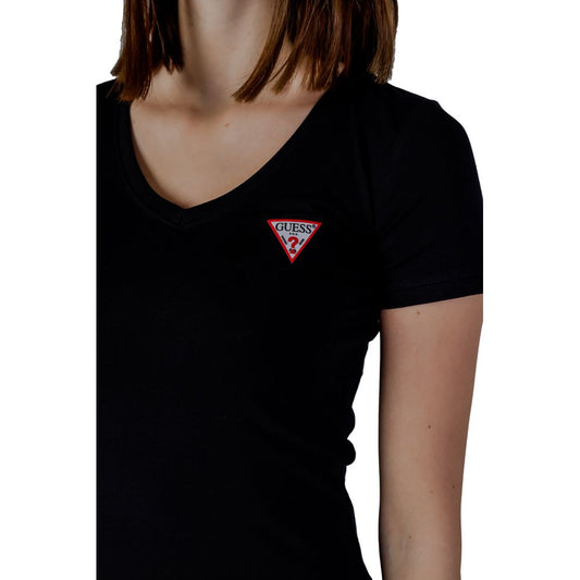 Guess Black Cotton T-Shirt $123.00 Guess Luzworld