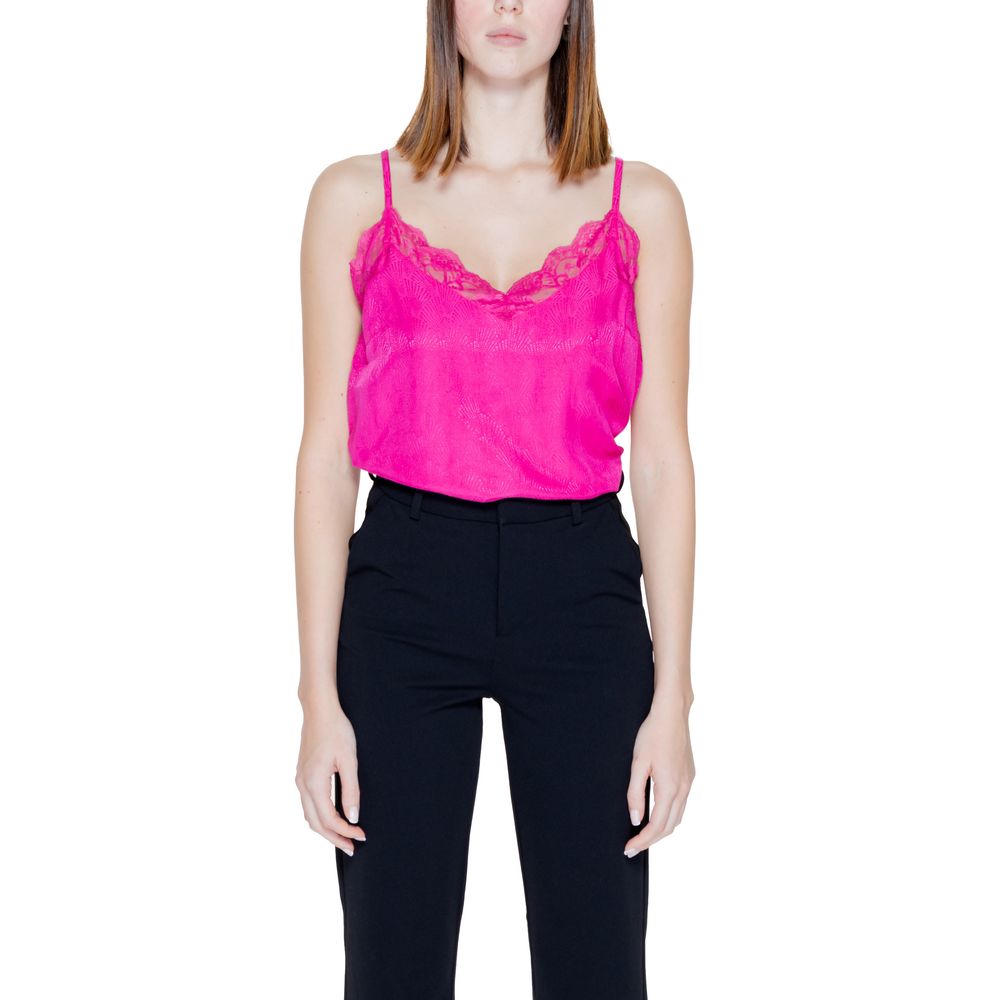 Vila Clothes Pink Viscose Tank Top $116.00 Vila Clothes Luzworld
