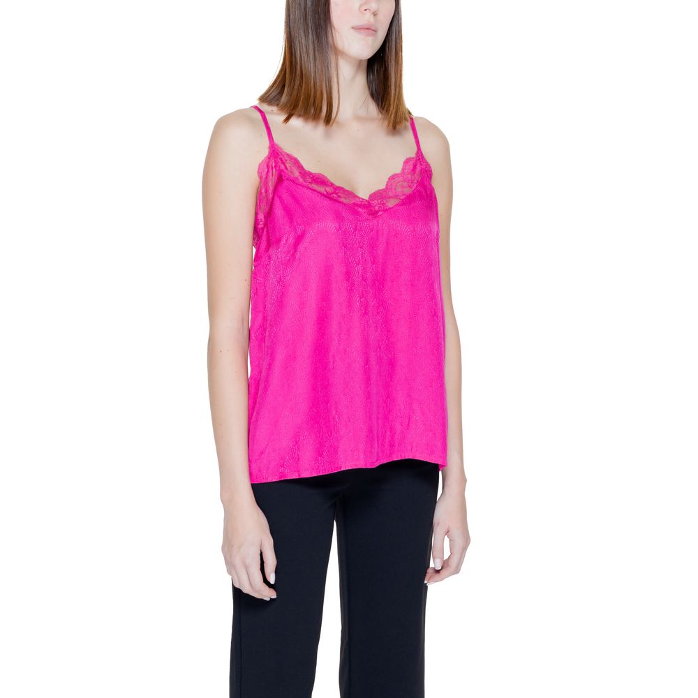 Vila Clothes Pink Viscose Tank Top $116.00 Vila Clothes Luzworld