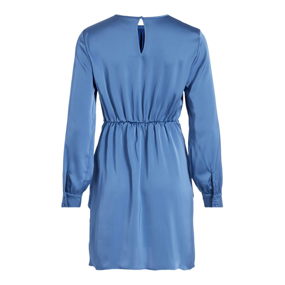 Vila Clothes Blue Recycled Polyester Short