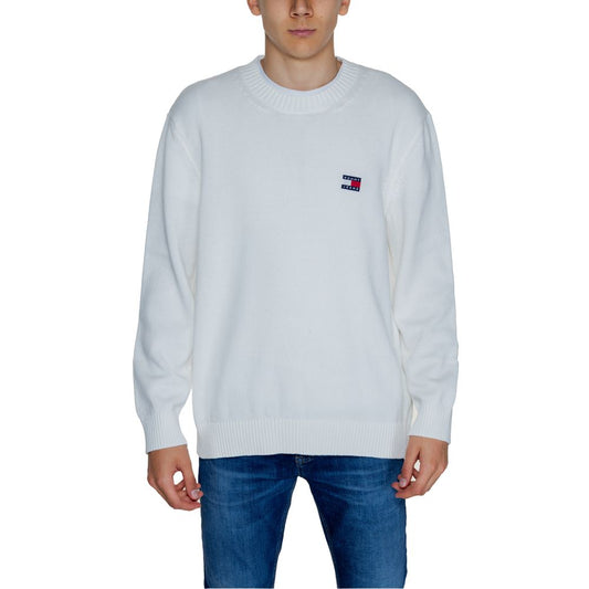 Tommy Hilfiger Jeans White Cotton Sweater $207.00 Tommy Hilfiger Jeans Luzworld