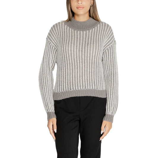 Jacqueline De Yong Gray Polyester Sweater $124.00 Jacqueline De Yong Luzworld