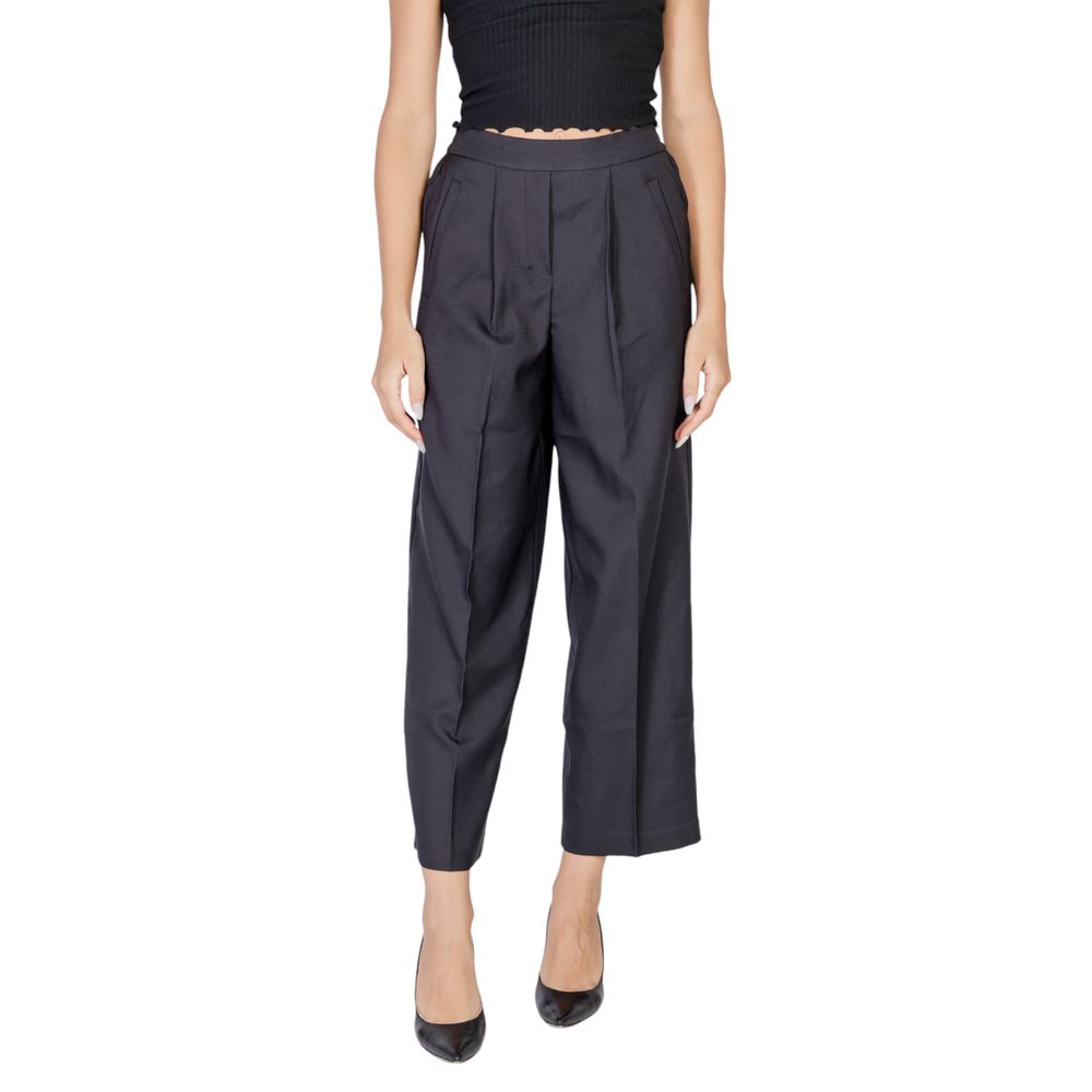ICHI Black Polyester Pant $166.00 ICHI Luzworld